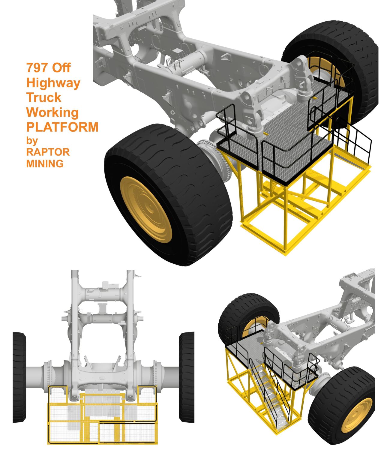 Safe & certified 797 & 793 Off Highway Truck working platforms