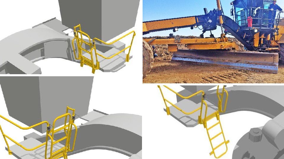 24 series Motor Grader SAFETY Front Egress Ladder